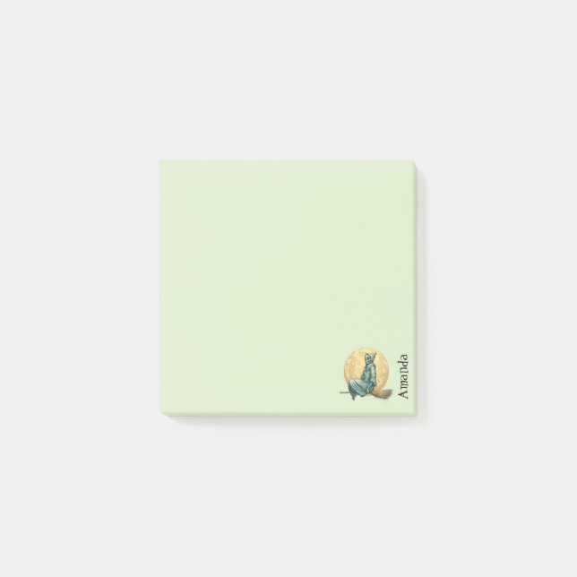 Spooky Witch Green Post-it Notes (Front)