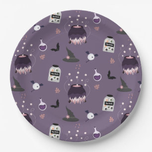 Spooky witch Halloween Birthday Party  Paper Plate