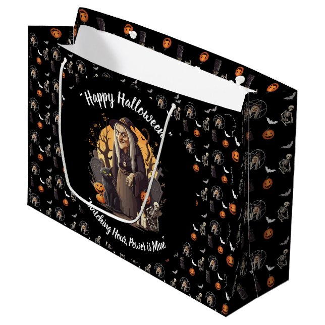 Spooky Witch Halloween Gift Bag 🎃🧙‍♀️ (Front Angled)