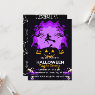 Spooky Witch Halloween Night Party Invitation