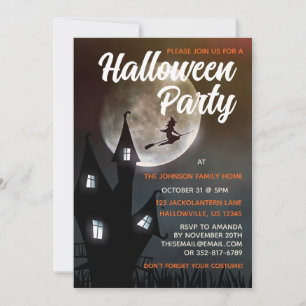 Spooky Witch Halloween Party  Invitation