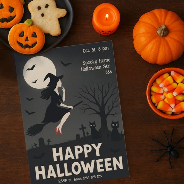 Spooky Witch Halloween Party Invitation Card (Creator Uploaded)