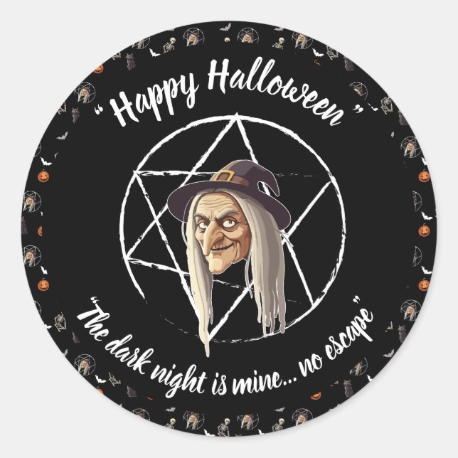 🕷️ Spooky Witch Halloween Stickers  🎃 black  👻 (Front)