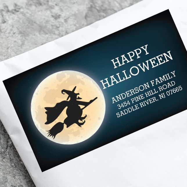 Spooky Witch Happy Halloween Return Address Label (Creator Uploaded)