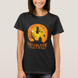 Spooky Witch Silhouette Halloween T-Shirt