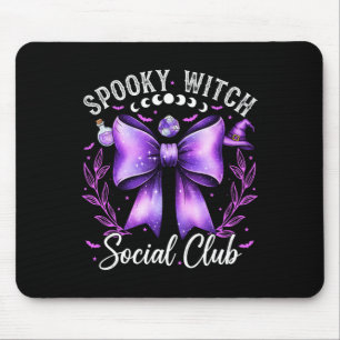 Spooky Witch Social Club Coquette Funny Halloween Mouse Mat
