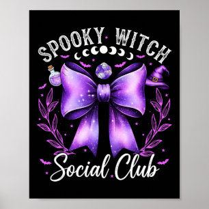 Spooky Witch Social Club Coquette Funny Halloween Poster
