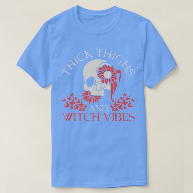 Spooky Witchcraft Crescent Moon Blackcraft Hallowe T-Shirt (Design Front)