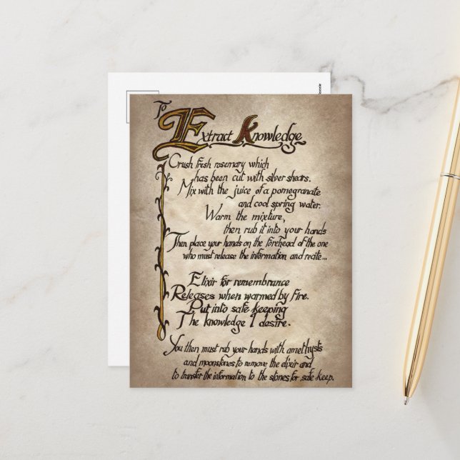 spooky witches spell Halloween Holiday Postcard (Front/Back In Situ)