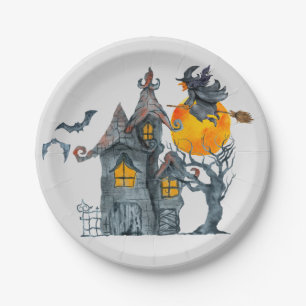 Spooky witches themed Halloween Paper Plate
