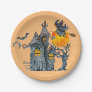 Spooky witches themed Halloween Paper Plate