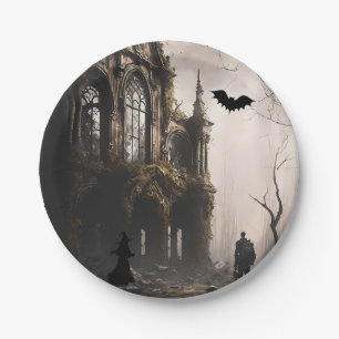 Spooky Witching Hour Halloween Party Invitation Paper Plate