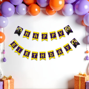 Spooky Woodland Animals in Costume Happy Birthday Bunting
