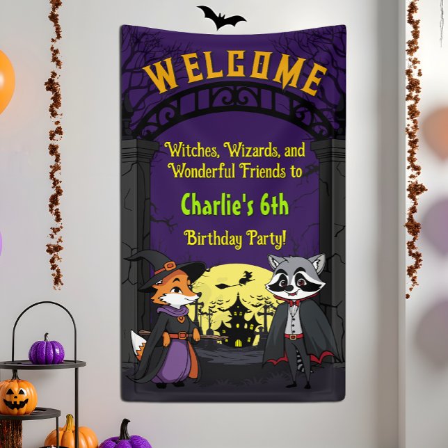 Spooky Woodland Animals in Costume Party Welcome Banner (Creator Uploaded)