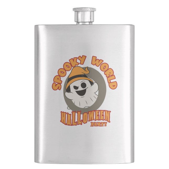 Spooky World Halloween Party | Classic  Hip Flask (Front)