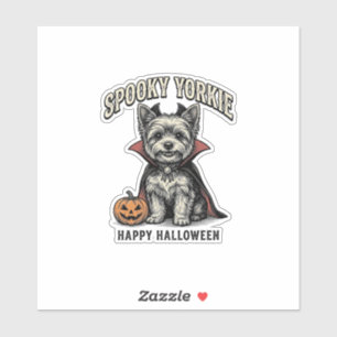 Spooky Yorkie Halloween Dog Vintage Shirt Design_1