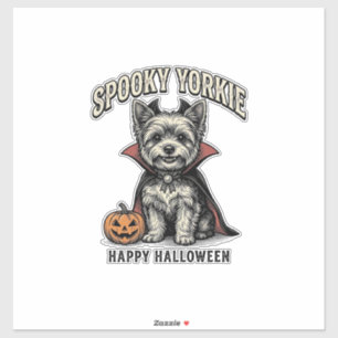 Spooky Yorkie Halloween Dog Vintage Shirt Design_1