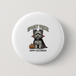 Spooky Yorkie Halloween Dog Vintage Shirt Design_1 6 Cm Round Badge