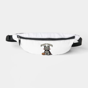 Spooky Yorkie Halloween Dog Vintage Shirt Design_1 Bum Bags