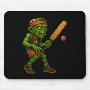 Spooky Zombie Cricket Player Halloween Party Desig Mouse Mat