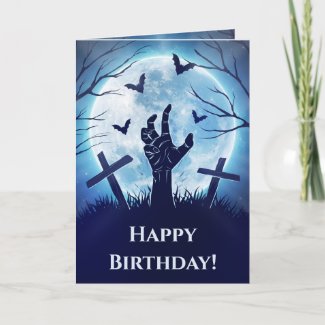 Spooky Zombie Graveyard (midnight blue)