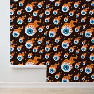 Spooky zombie Halloween eyes tiled Wallpaper
