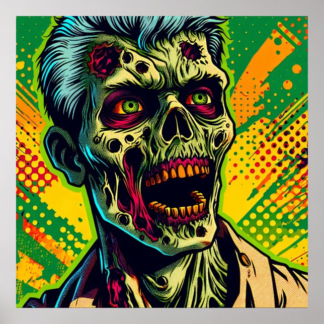 Spooky Zombie Halloween Party Poster (Front)