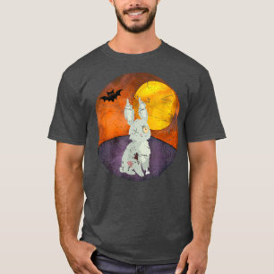 Spooky Zombie Rabbit Halloween Vibes Horror Graph T-Shirt