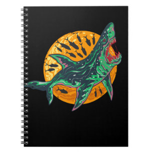 Spooky Zombie Shark Halloween Sea Creature Notebook