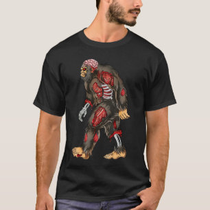 Spooky Zombie Skeleton Bigfoot Halloween T-Shirt