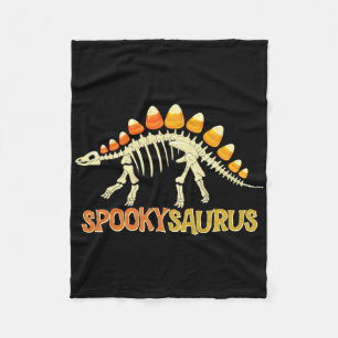 Spookysaurus Candy Corn Dinosaur Skeleton Happy Ha Fleece Blanket