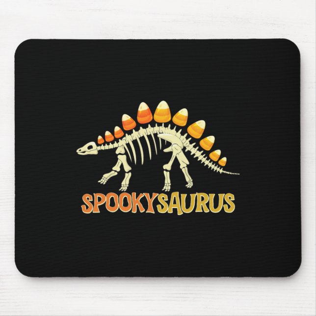 Spookysaurus Candy Corn Dinosaur Skeleton Happy Ha Mouse Mat (Front)