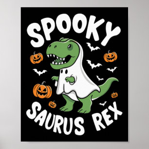Spookysaurus Rex Funny Halloween Outfit Costumes Poster