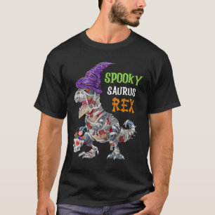 Spookysaurus Rex Zombie Mummy Dinosaur Halloween T-Shirt
