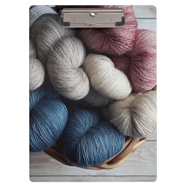 Spools of Craft Yarn in Basket Clipboard (Front)