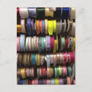 Spools of Ribbon Colourful NYC Garment District Postcard