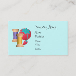 Spools of Thread and Pin Cushion Business Card