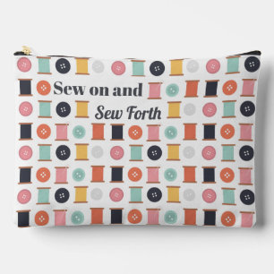 Spools of Thread and Sewing Buttons Quilters Accessory Pouch