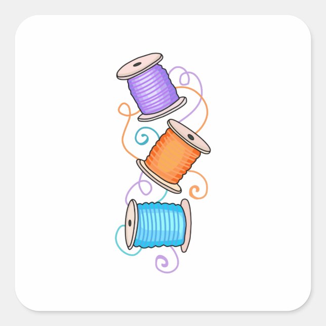 SPOOLS OF THREAD SQUARE STICKER (Front)