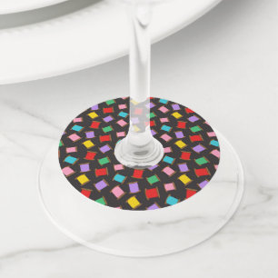 Spools Sewing Threads Black Dressmaker Seamstress Wine Glass Tag