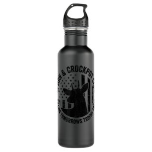 Spoon And Crockpot Club Funny Deer Hunter Hunting 710 Ml Water Bottle