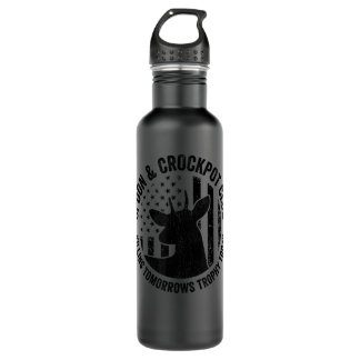 Spoon And Crockpot Club Funny Deer Hunter Hunting 710 Ml Water Bottle