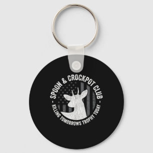 Spoon And Crockpot Club Funny Deer Hunter Hunting  Key Ring