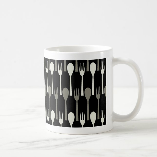 Spoon & Fork - black Bug Coffee Mug (Right)