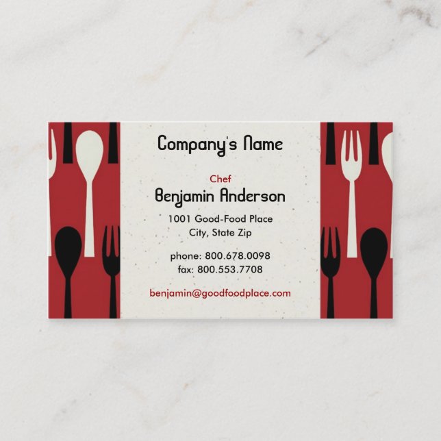 Spoon & Fork Business Card (Front)