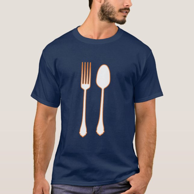 Spoon & Fork [Orange/White] Tee (Front)