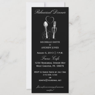 Spoon & Fork Wedding Rehearsal Dinner Invitations