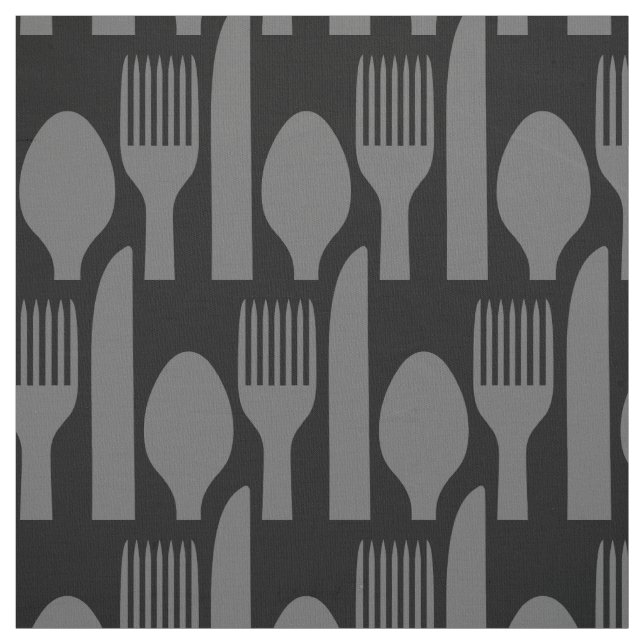 Spoon Knife Fork Graphic Fabric (Swatch)