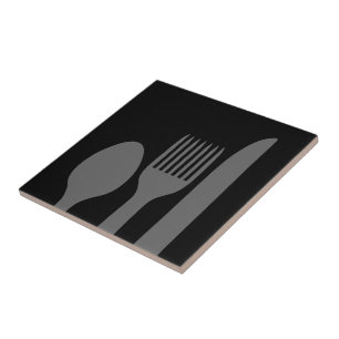 Spoon Knife Fork Graphic Tile
