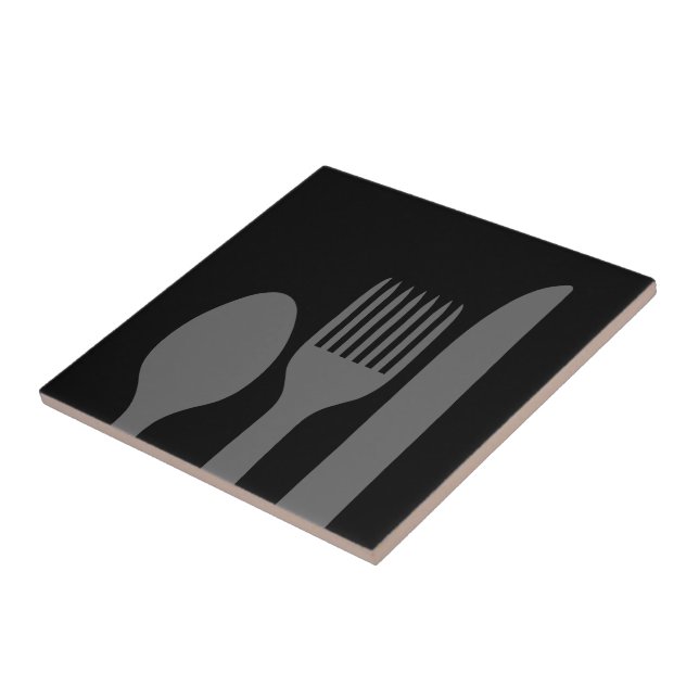 Spoon Knife Fork Graphic Tile (Side)